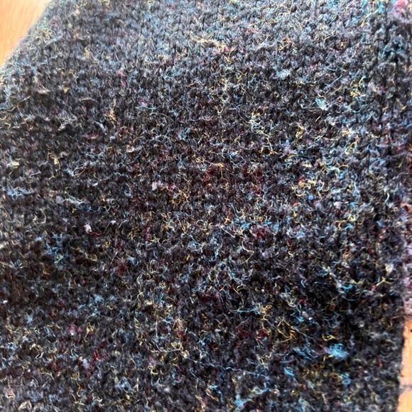 Vintage Concrete Mix Turquoise Aztec Pattern Acrylic Textured Mock Neck Sweater - Picture 7 of 8